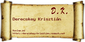 Derecskey Krisztián névjegykártya