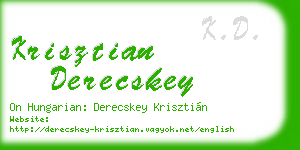 krisztian derecskey business card